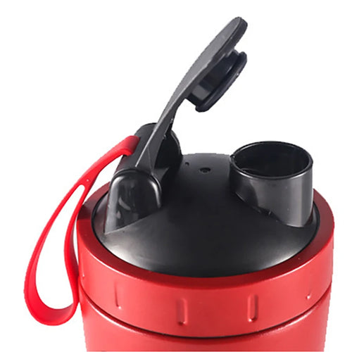 1Pc 700ML Stainless Steel Sports Water Mugs Shaker Bottles With Scale,